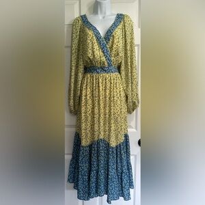 Floral Long Sleeve Dress Boho Cottage